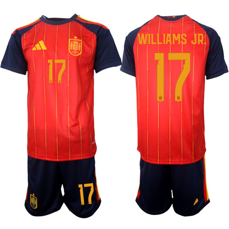 Men 2026 World Cup National Team Spain home red #17 Soccer Jersey->spain jersey->Soccer Country Jersey